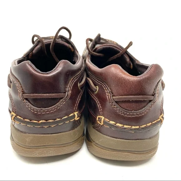 Dunham Champlain Nautical brown leather boat shoes D width - Picture 5 of 8